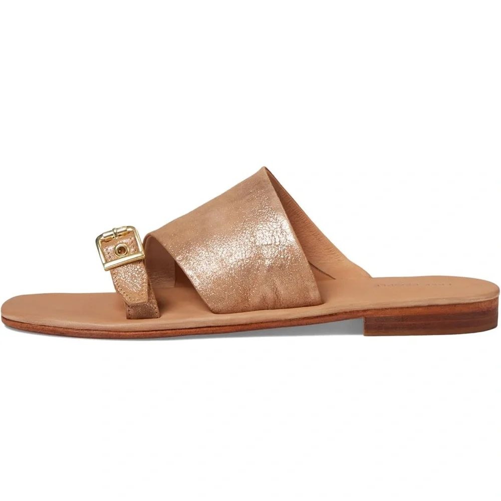 Free People Metallic Tan Slide Sandals - Picture 2 of 3